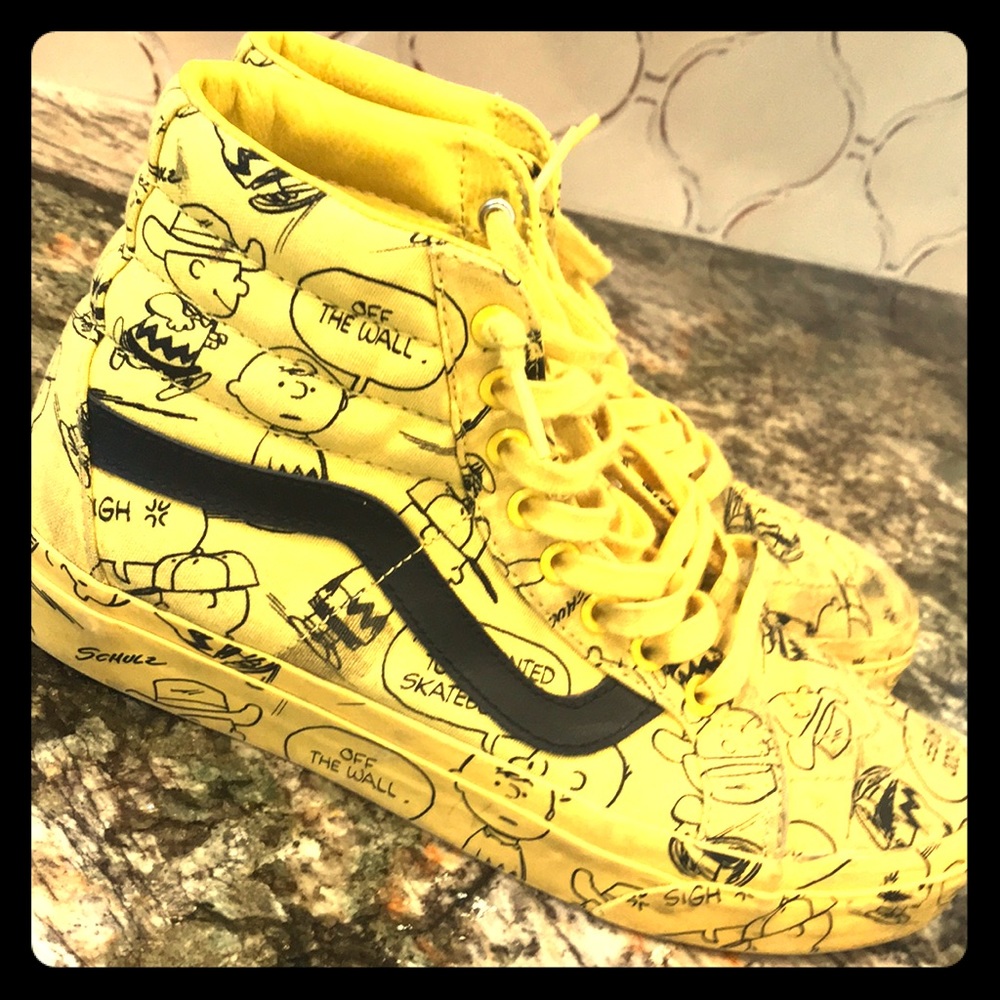 Yellow and Black Snoopy Vans